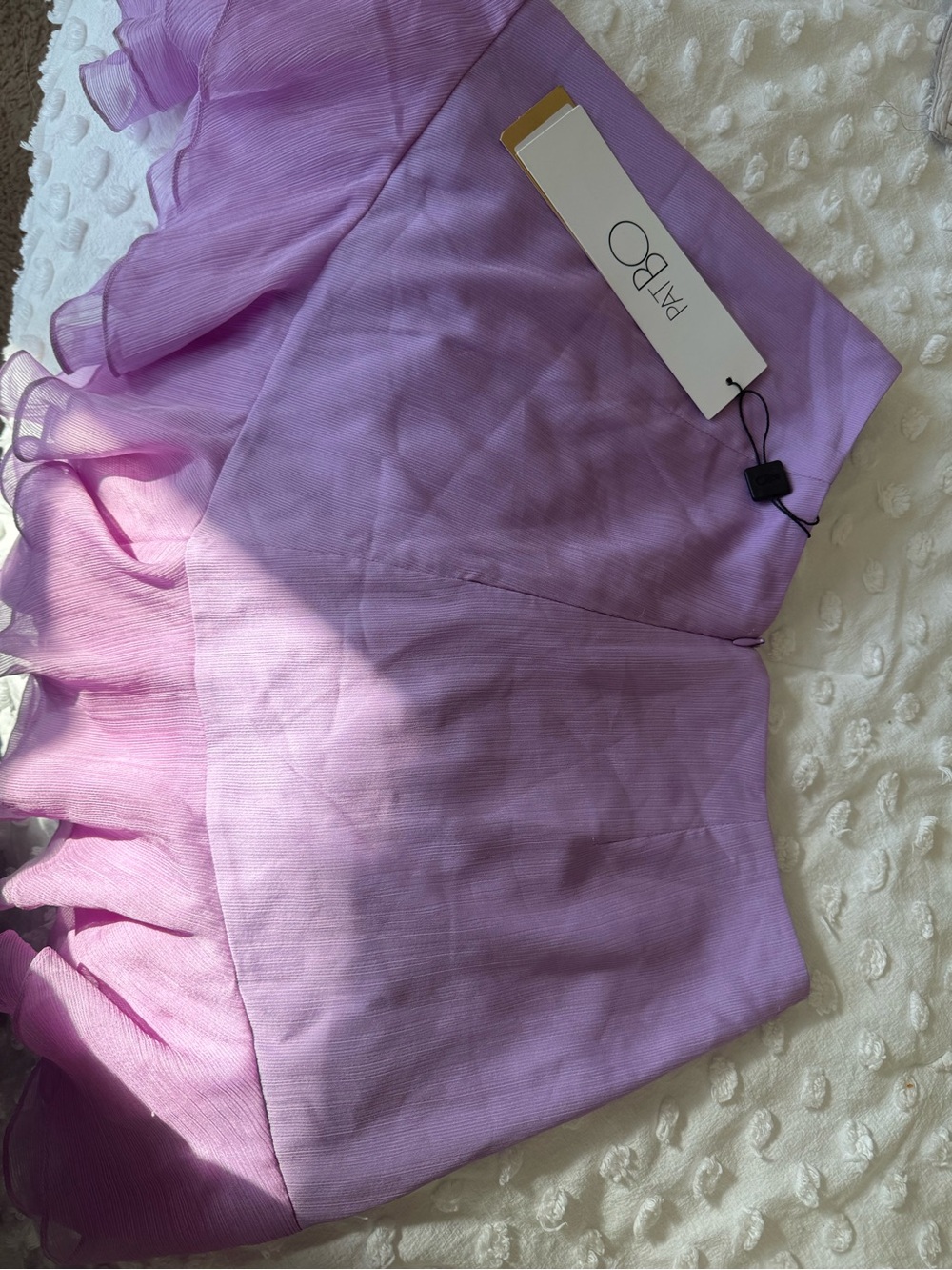 PatBO Lavender Ruffle Mini Shorts - Picture 3 of 7
